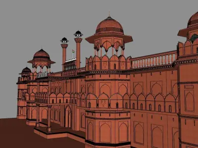 Indian Red Fort mini2 Detailed Low-poly 3D model
