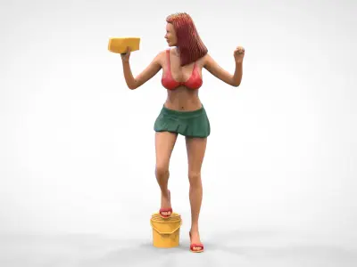 N3 Pretty Woman Car wash worker 3D print model