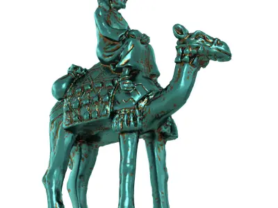 Egyptian figurine of a camel with a rider 3D model