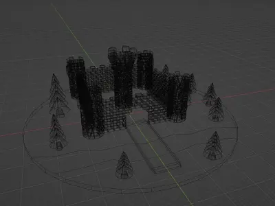 Low Poly Castle  Free low-poly 3D model