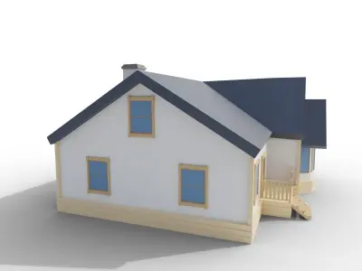 Low Poly House Free low-poly 3D model