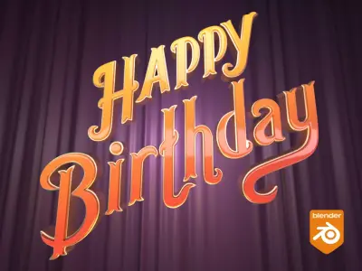 Happy Birthday Text 3D model
