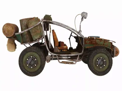 Post-Apocalyptic Buggy Low-poly 3D model