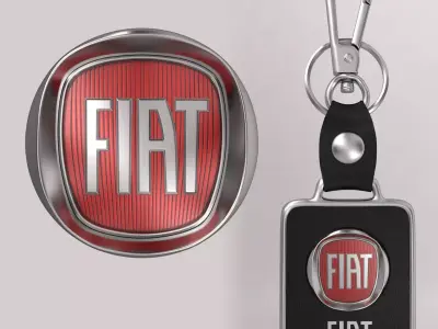 Fiat car logo keychain 3d model  3D model