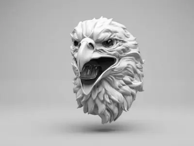 Eagle Head 3D Model for Jewelry Pendant Design 3D print model
