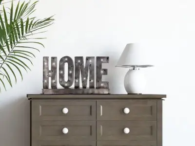 Gray Nenad Home Table Top Letter Blocks 3D model