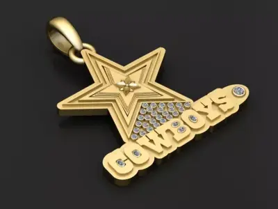 cow boys pendant 3D print model