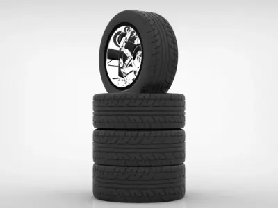 Chevrolet Malibu star rim Low-poly 3D model