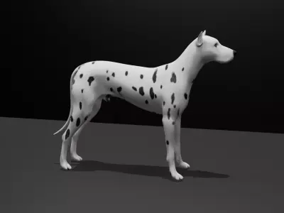 Dalmatian Dog Rigged Low-poly 3D model