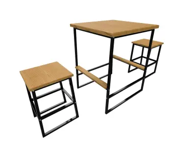 Modern garden table Low-poly 3D model