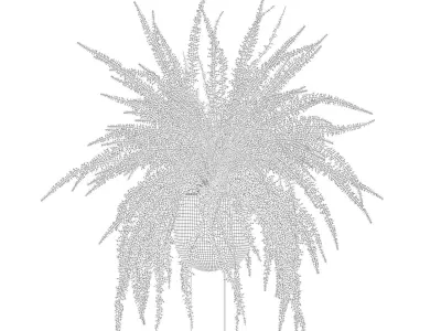 Fern in modern flower pot 3D model