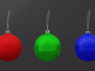 Christmas Tree Balls  in red  green and blue 3D model