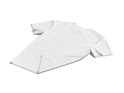 Flat Lay T-shirt - basic folded corner tee-shirt Low-poly 3D model