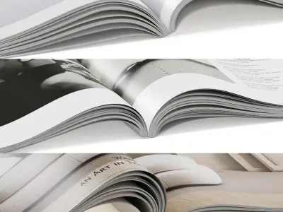 magazines opened 3D model