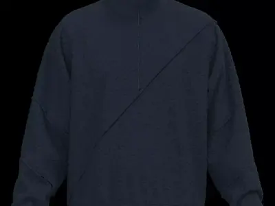 Male halfzip long sleeve 3D model