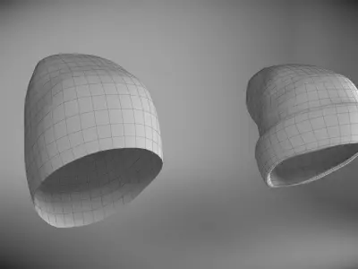 Two caps Low-poly 3D model