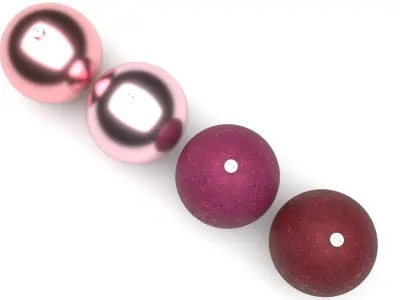 Pink Christmas Balls Set 3D model