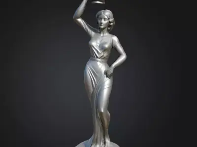Elegant Woman Holding a Vase 3D print model