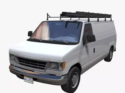 Generic utility van Low-poly 3D model