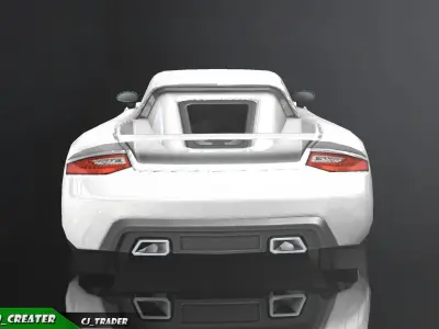 Lowpoly  Porsche Carrera GT Car Racing 3D Model Low-poly 3D model