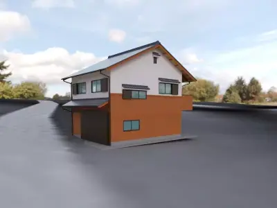 sample of simple Japanese houses 3D print model