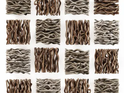 Panel branch crooked short n1 3D model