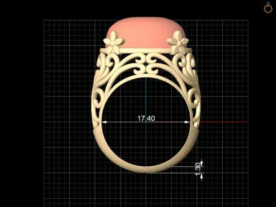 Lux ring silver gold jewelry printable 3D model 3D print model