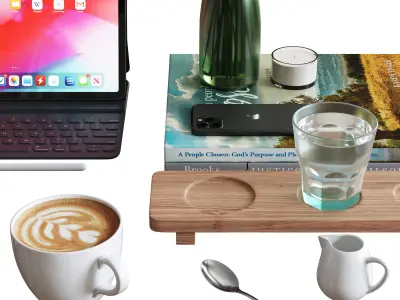 Decorative Set for a Cafe Table 3D model