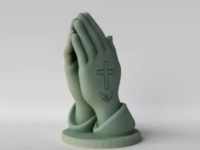 Minimalist Praying Hands  Catholicism 3D print model