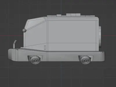 Futuristic space car Low-poly 3D model
