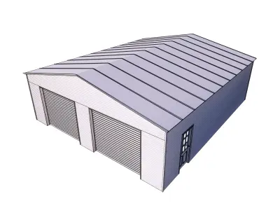 Carport Double Car Metal Garage 3D model