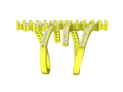 A4807 Luxury Diamond Women Fashion Double Ring 3D print model