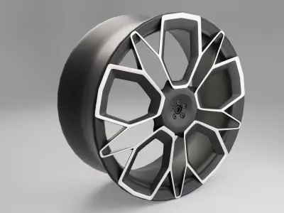 High Quality Tire Rim Low-poly 3D model