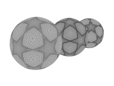 Set Of Adidas Finale Balls 3D model