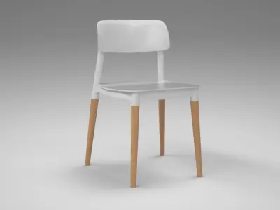 Iris Cafe Chair white Low-poly 3D model