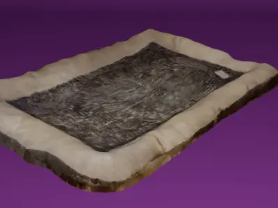 Dog Bed Photoscan Low-poly 3D model