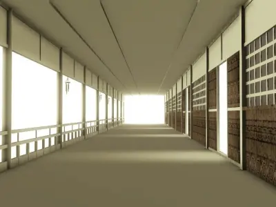Chinese Hallway Free 3D model