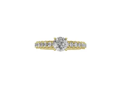 Solitaire Diamond Vintage Style Engagement Ring 3D print model