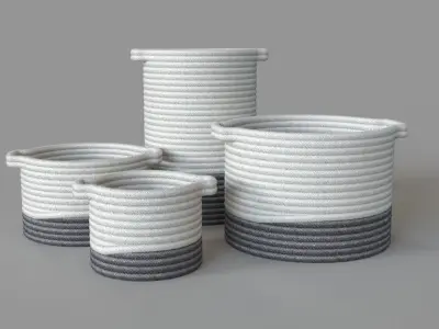 Colorblock Braided Wool Storage 3D model