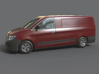 Generic Minivan Brown  Low-poly 3D model