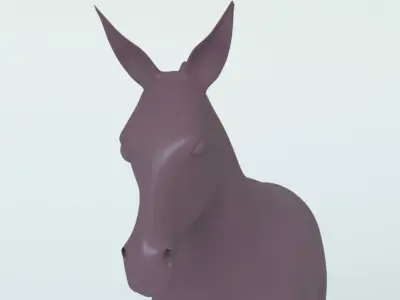 Donkey full body Low-poly 3D model