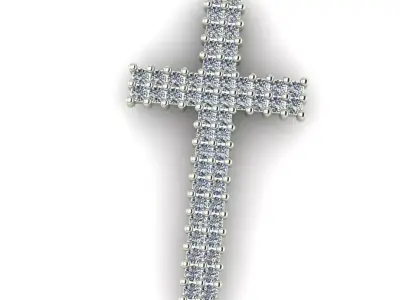 G0454 diamond cross pendant 3D print model