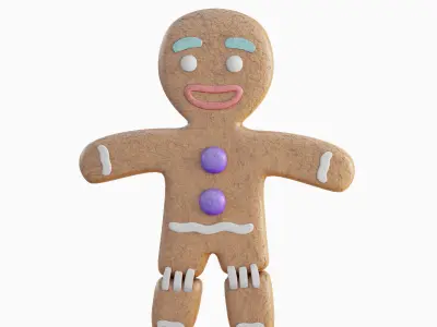 Gingerbread Man Low-poly 3D model