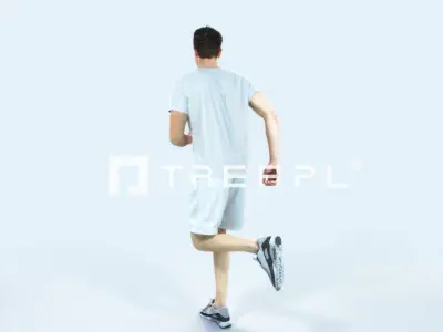 Virtue 02M Running Jogging Football Sports Man Low-poly 3D model