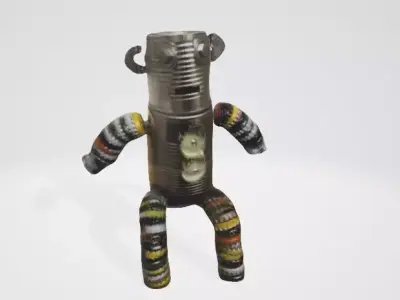 Recycled Cartoon Robot 3D Asset   3D model