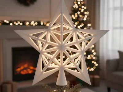 Christmas Mesh Star Ornament 3D Printable Holiday Decoration 3D print model