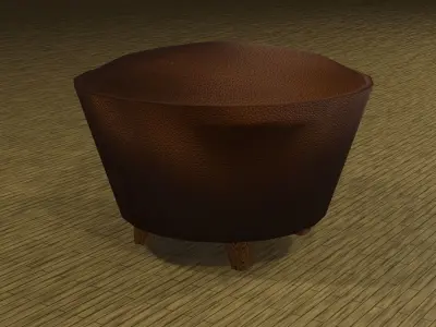 Furniture set coffee table Low-poly 3D model