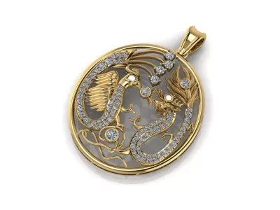 Hong Neak Dragon Bird Pendant 3D print model