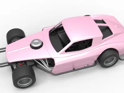 Vintage Asphalt Modified stock car V3 Scale 1 to 25 3D print model