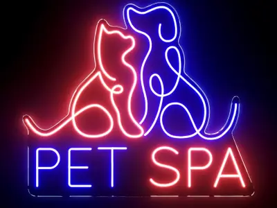 Pet Spa Neon Sign 3D model